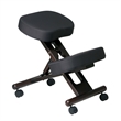Ergonomically Wood Black Fabric Knee Office Chair in Espresso