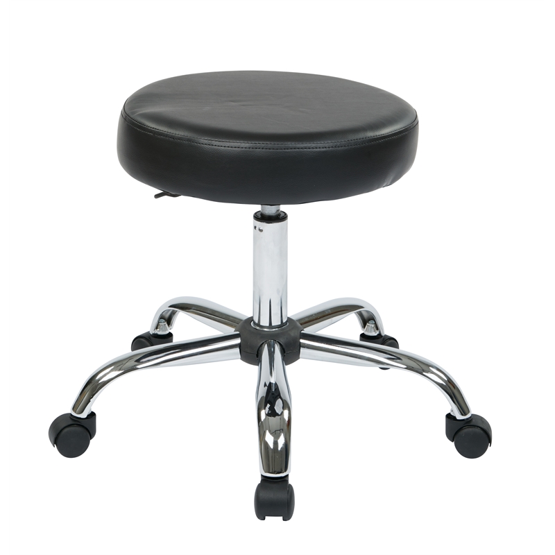 Pneumatic Drafting Chair Backless Stool with Black Vinyl Seat