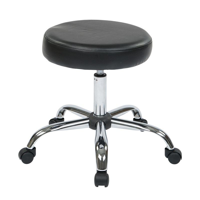 Pneumatic Drafting Chair Backless Stool with Black Vinyl Seat