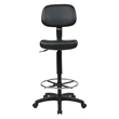 Sculptured Black Seat and Back Vinyl Drafting Chair