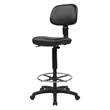 Sculptured Black Seat and Back Vinyl Drafting Chair