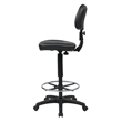 Sculptured Black Seat and Back Vinyl Drafting Chair