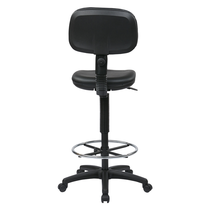 Sculptured Black Seat and Back Vinyl Drafting Chair