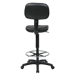 Sculptured Black Seat and Back Vinyl Drafting Chair