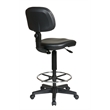 Sculptured Black Seat and Back Vinyl Drafting Chair