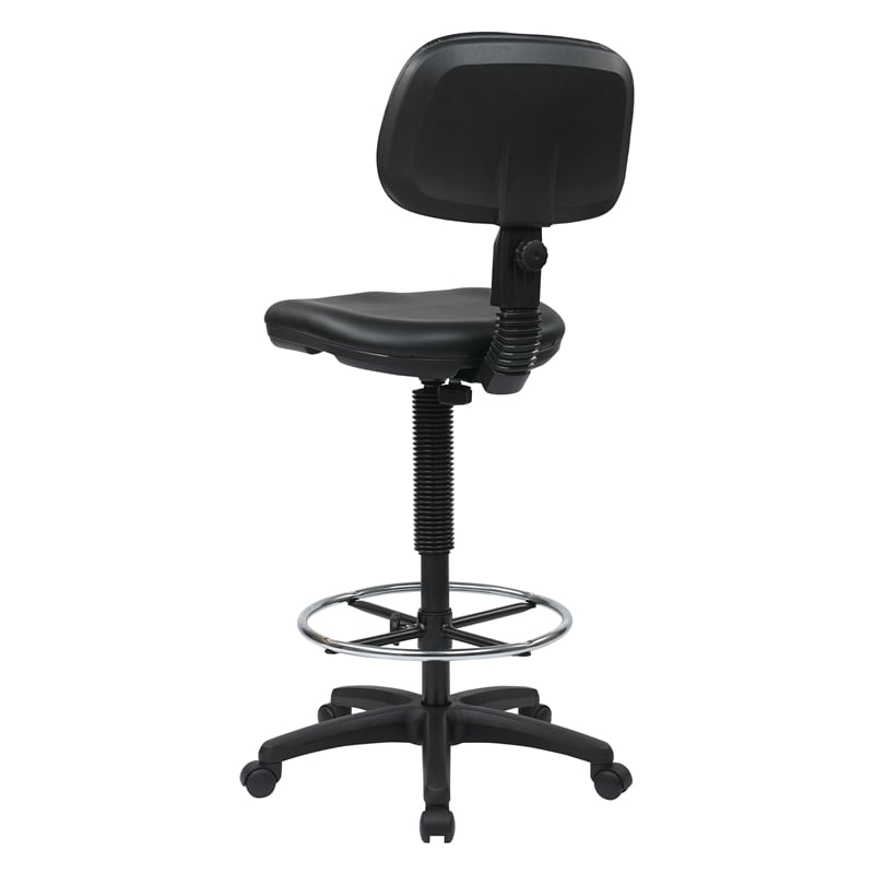 Sculptured Black Seat and Back Vinyl Drafting Chair