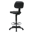 Sculptured Black Seat and Back Vinyl Drafting Chair