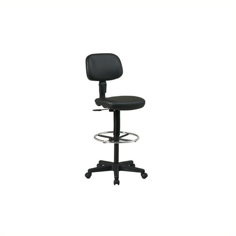 Sculptured Black Seat and Back Vinyl Drafting Chair