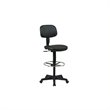 Sculptured Black Seat and Back Vinyl Drafting Chair