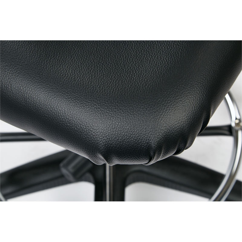 Deluxe Mesh Black Back Drafting Chair with Vinyl Seat