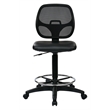 Deluxe Mesh Black Back Drafting Chair with Vinyl Seat