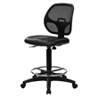 Deluxe Mesh Black Back Drafting Chair with Vinyl Seat