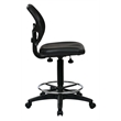 Deluxe Mesh Black Back Drafting Chair with Vinyl Seat
