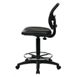 Deluxe Mesh Black Back Drafting Chair with Vinyl Seat