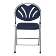 Set of 4 Plastic Folding Chair in Blue and Silver