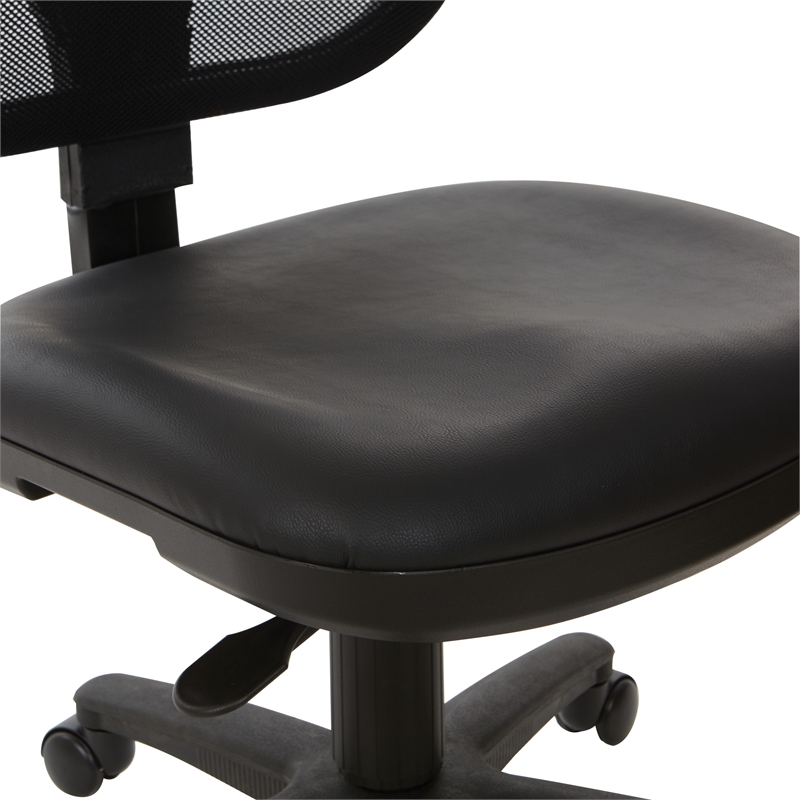 Mesh Screen Black Back Task Chair with Vinyl Seat