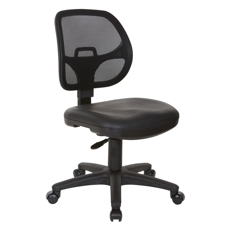 Mesh Screen Black Back Task Chair with Vinyl Seat