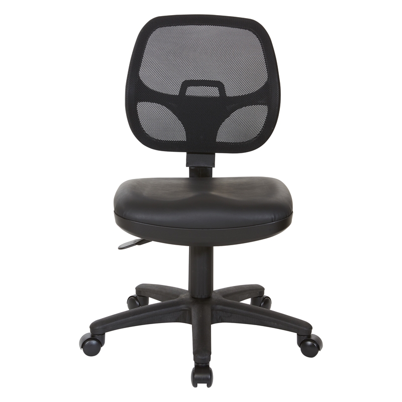 Mesh Screen Black Back Task Chair with Vinyl Seat