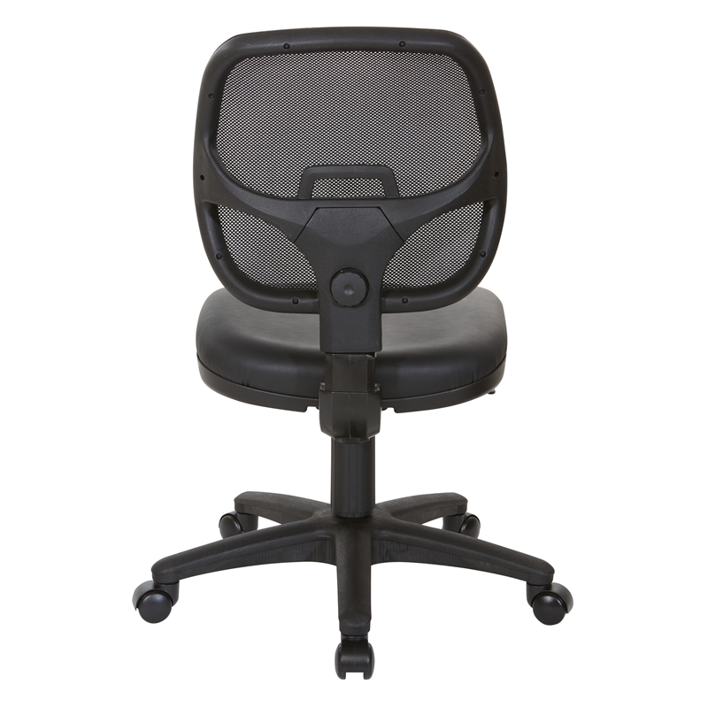 Mesh Screen Black Back Task Chair with Vinyl Seat