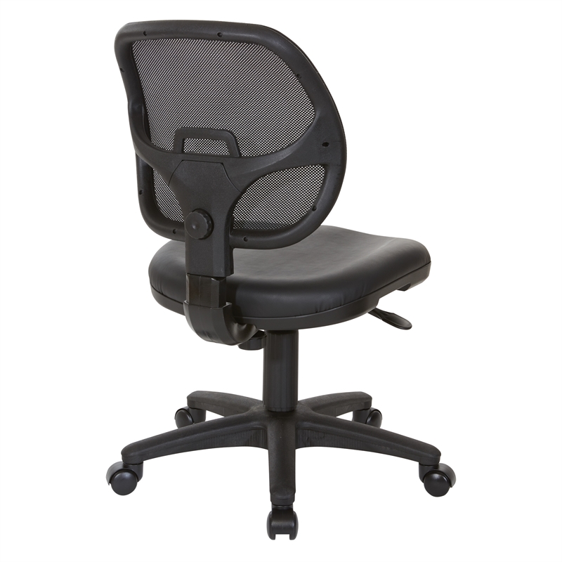 Mesh Screen Black Back Task Chair with Vinyl Seat