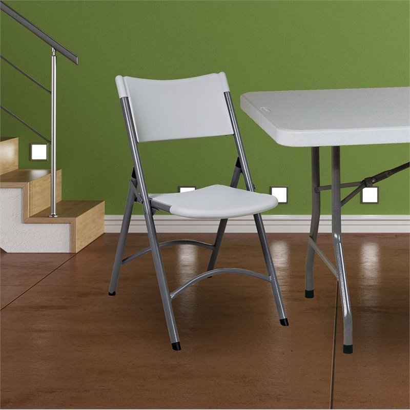 Resin Folding Chair in Light Gray 4 Pack