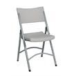 Light Gray Resin Folding Chair in Silver Set of 4