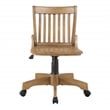 Deluxe Armless Wood Bankers Office Chair in Medium Brown