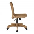 Deluxe Armless Wood Bankers Office Chair in Medium Brown