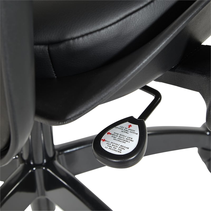 Professional Breathable Mesh Back Chair with Bonded Leather Seat in Black