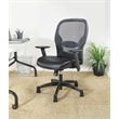 Professional Breathable Mesh Back Chair with Bonded Leather Seat in Black