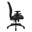 Professional Breathable Mesh Back Chair with Bonded Leather Seat in Black