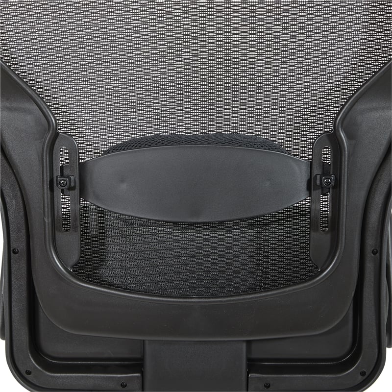 Professional Breathable Mesh Back Chair with Bonded Leather Seat in Black