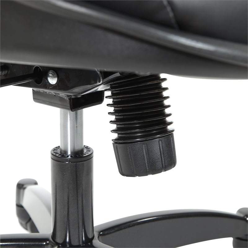 Professional Breathable Mesh Back Chair with Bonded Leather Seat in Black