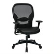 Professional Breathable Mesh Back Chair with Bonded Leather Seat in Black