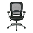 Office Star SPACE Air Grid Leather Office Chair in Black and Platinum