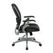 Office Star SPACE Air Grid Leather Office Chair in Black and Platinum