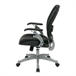 Office Star SPACE Air Grid Leather Office Chair in Black and Platinum