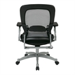 Office Star SPACE Air Grid Leather Office Chair in Black and Platinum