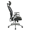 Office Star Space Seating Executive Bonded Leather Office Chair in Black