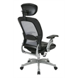 Office Star Space Seating Executive Bonded Leather Office Chair in Black