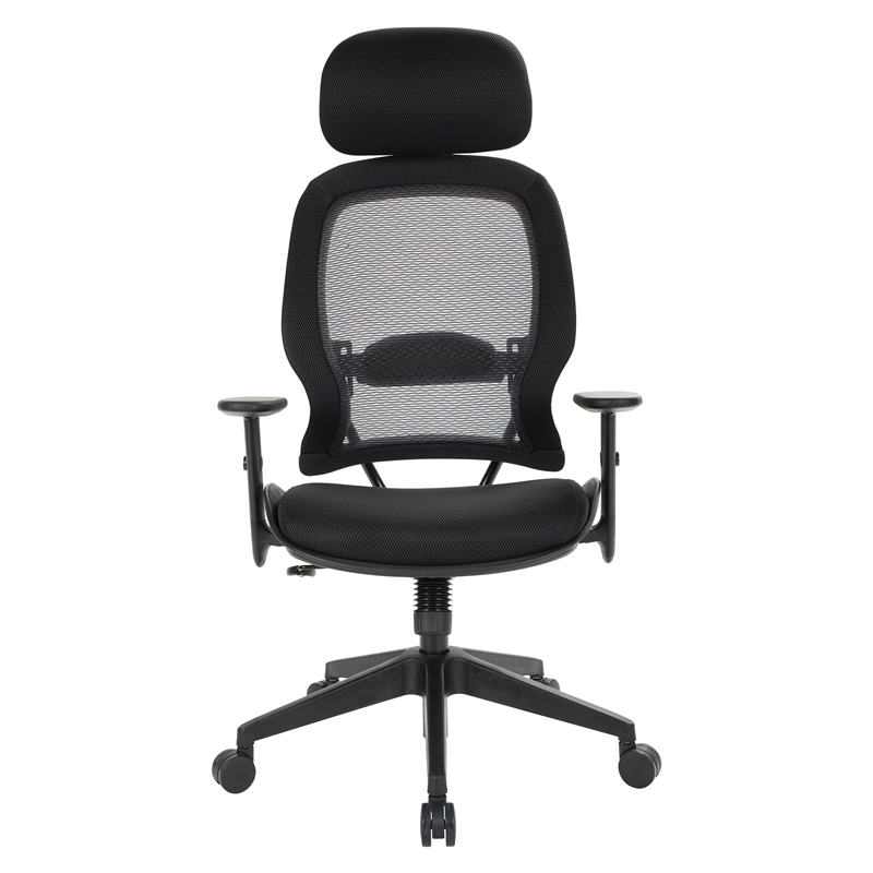 Professional AirGrid Black Back and Mesh Fabric Seat Chair Adjustable Headrest