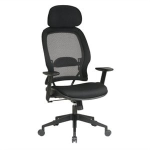 Professional AirGrid Black Back and Mesh Fabric Seat Chair Adjustable Headrest
