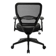 Professional Dark Air Grid Back Managers Office Chair Black Eco Leather Seat