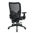 Leather Seat and Air Grid Back Managers Office Chair in Black