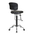 Chrome and Black Drafting Vinyl Economical Chair with Footrest
