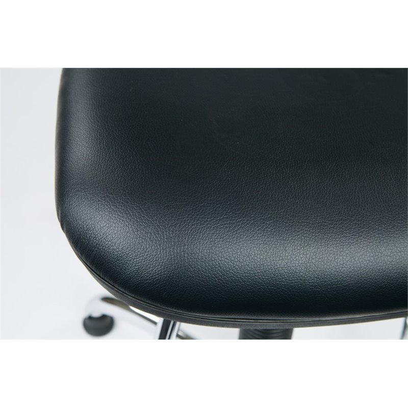 Chrome and Black Drafting Vinyl Economical Chair with Footrest