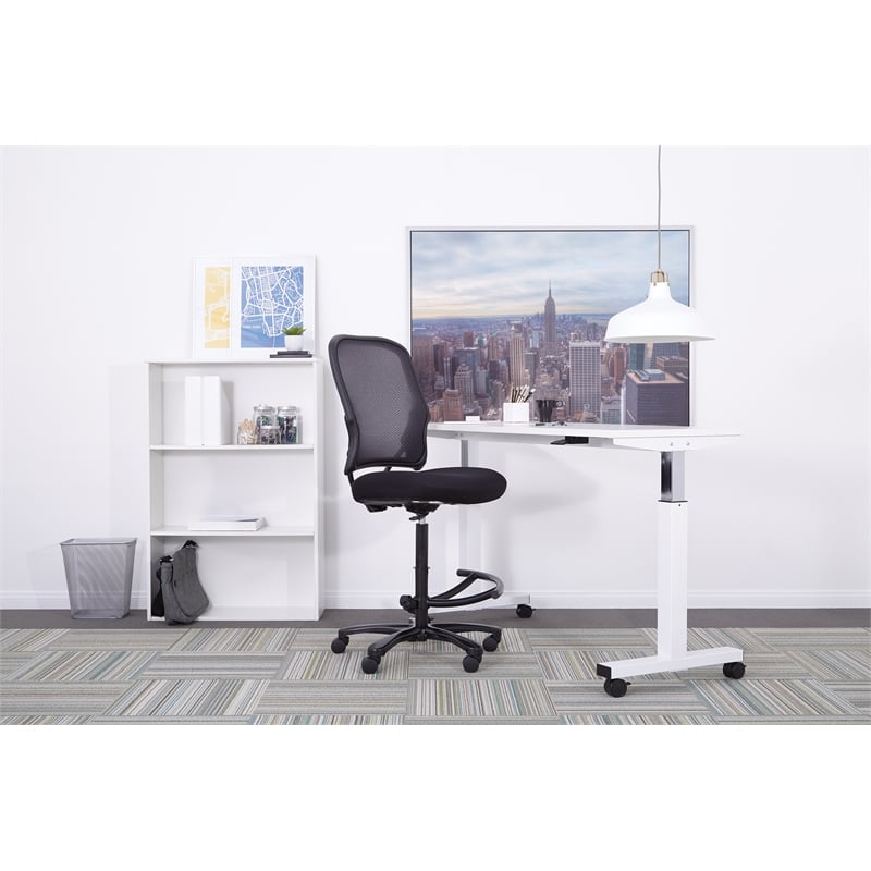 Big Man's Dark AirGrid Back with Black Mesh Seat Drafting Chair