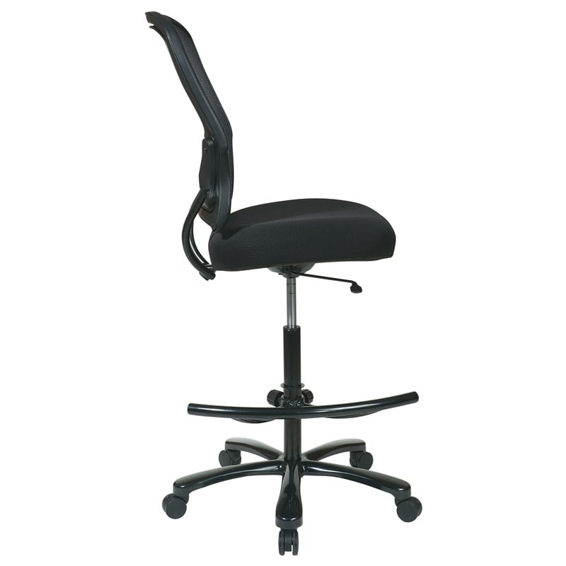 Big Man's Dark AirGrid Back with Black Mesh Seat Drafting Chair