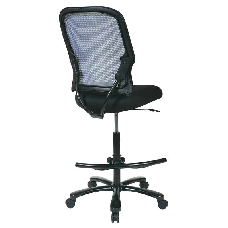 Big Man's Dark AirGrid Back with Black Mesh Seat Drafting Chair