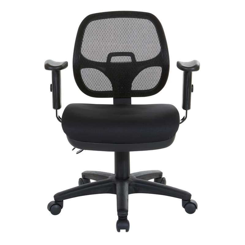 Ergonomic Task Office Chair with Adjustable Arms in Coal Black
